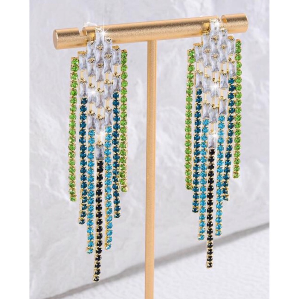Rhinestone tassel earrings